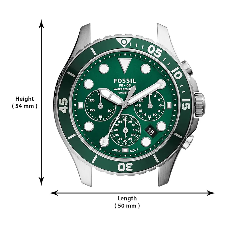 Fossil FB-03 Chronograph Quartz Green Dial Men's Watch- FS5726